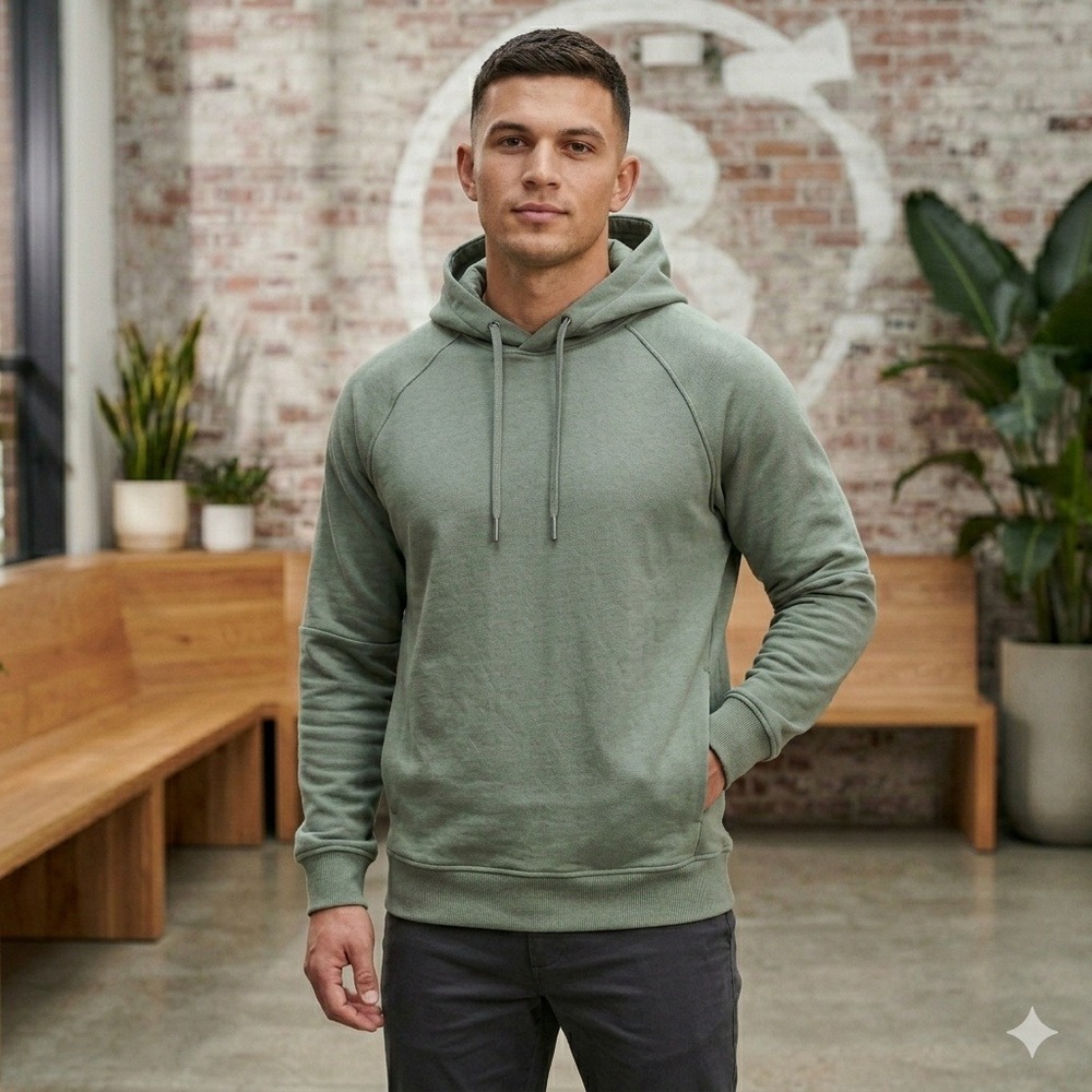 Lululemon City Sweat Pullover Hoodie French Terry Mens Medium Sage Green LM3AUPS